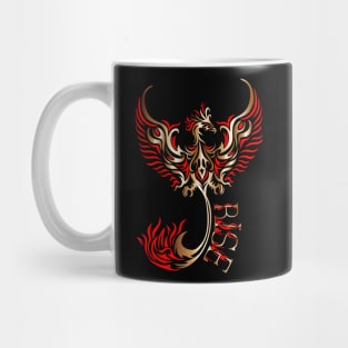 Rise up like a Phoenix from the ashes. Copper and Red Phoenix in a Tribal / Tattoo Art style Mug